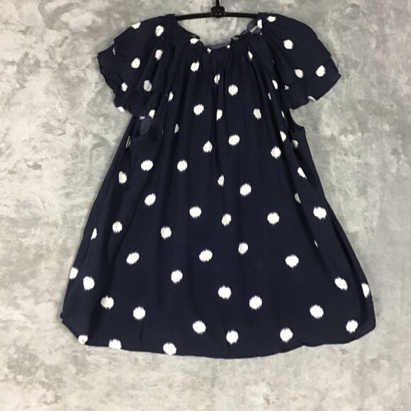 A New Day Womens Small Blue Polka Dot Short Sleeve Rayon Jersey Top NWT - Picture 2 of 15